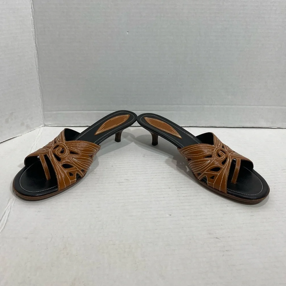 Cole Haan Brown Leather Slide Sandals